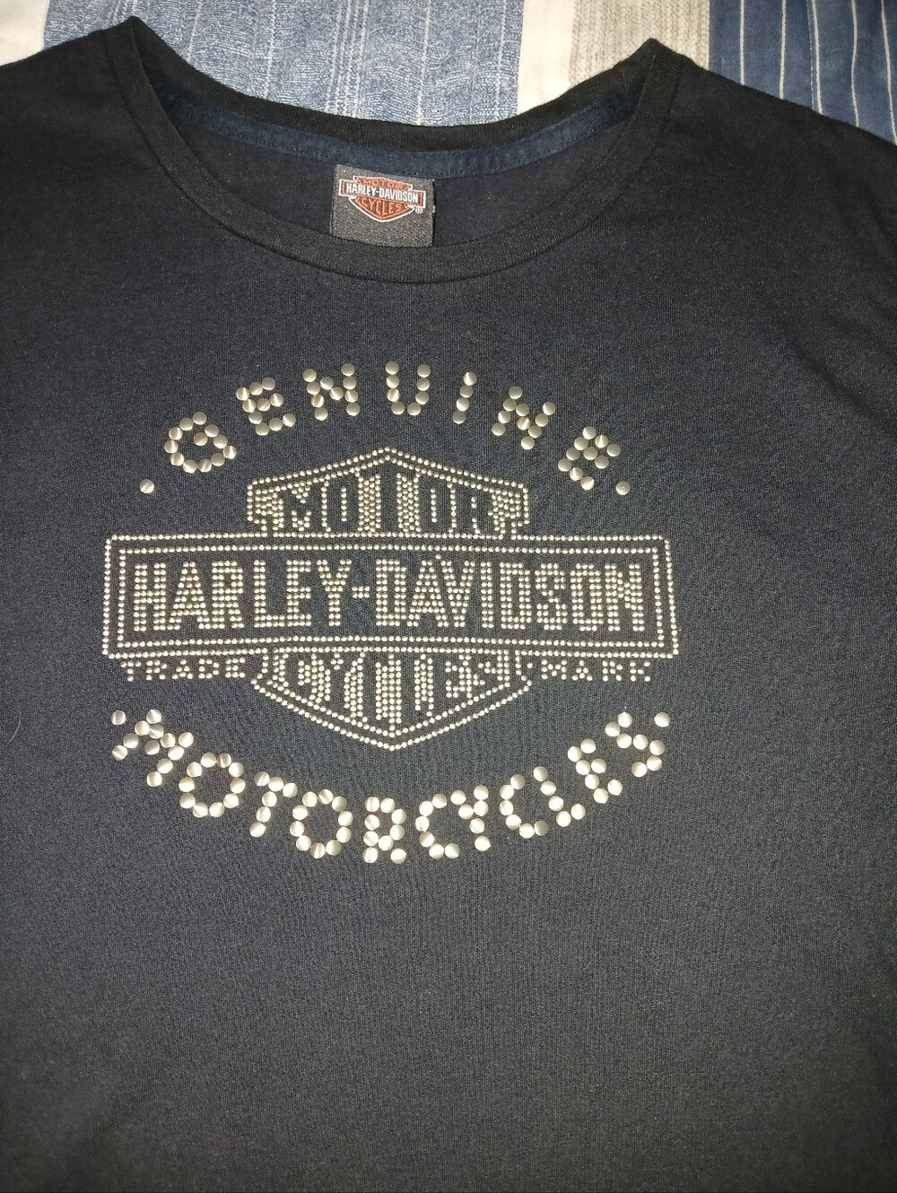 Harley-Davidson Black Tee with Gold Studded Logo